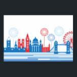 Retro London Skyline with Fireworks Poster<br><div class="desc">Cute retro graphic London Skyline. Original Illustration by pj_design. 


 
  



  


 
  



  



  


com 
  



  


com 
  


com</div>