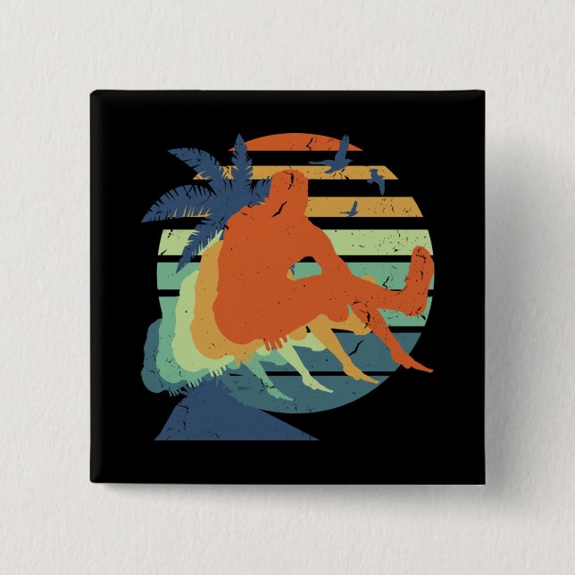 Retro Long Jump Track & Field Olympic Athlete Fan 15 Cm Square Badge (Front)