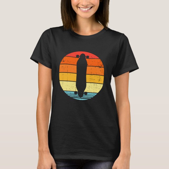 Retro Longboarding Longboarder T-Shirt (Front)