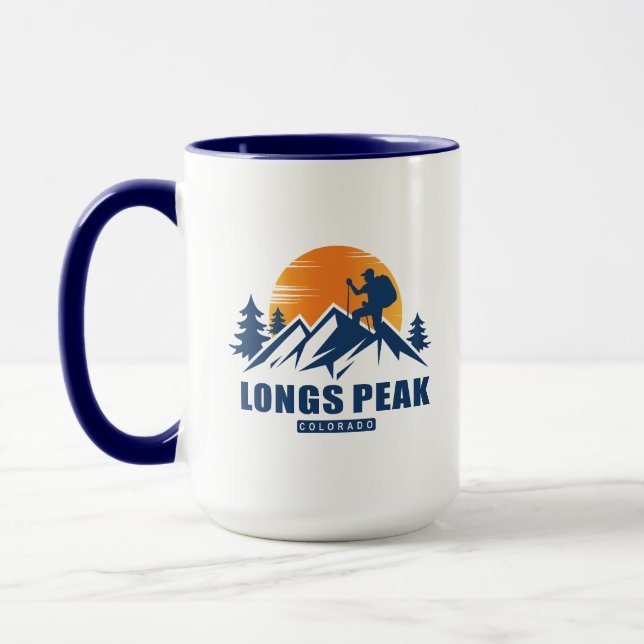 Retro Longs Peak Hike T-Shirt Mug (Left)