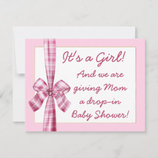retro look baby shower invitation for a girl