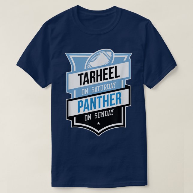 Retro Look Tarheel On Saturday Panther On Sunday F T-Shirt (Design Front)
