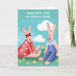 Retro looking Easter card with editable messages