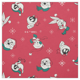 Retro LOONEY TUNES™ Winter Holiday Pattern Fabric