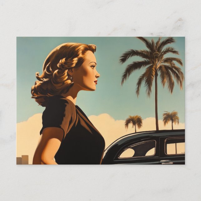 Retro Los Angeles Beauty Postcard (Front)