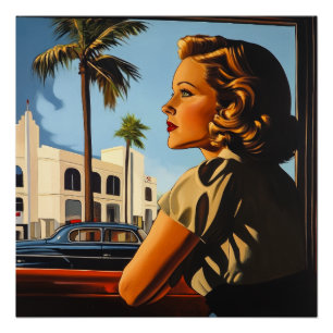 Retro Los Angeles Beauty Poster