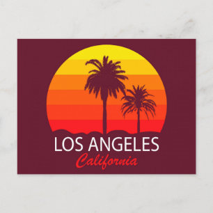 Retro Los Angeles California Vintage Palm Trees Postcard