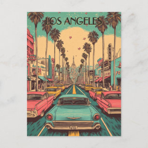 Retro Los Angeles Travel Postcard