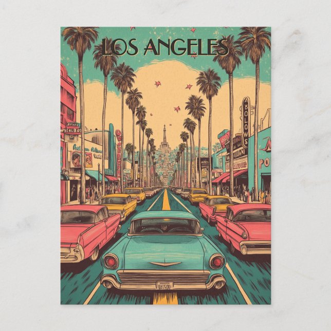 Retro Los Angeles Travel Postcard (Front)