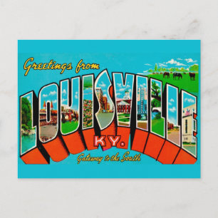 Retro Louisville KY Greeting Postcard