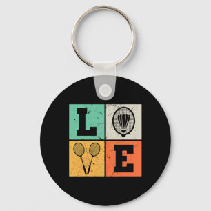 Retro Love Badminton Lover Key Ring