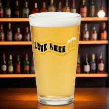Retro "Love Beer" Pint Glass