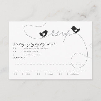 Retro Love Birds Response Card
