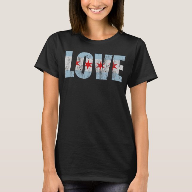 Retro Love Chicago Flag T-Shirt (Front)