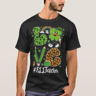 Retro Love ELL Teacher St Patrick s Day Lucky T-Shirt