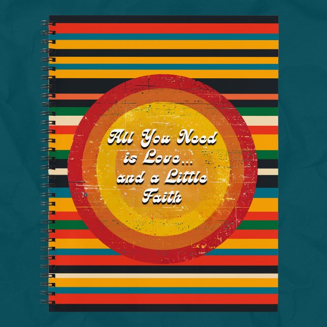 Retro Love & Faith Personalised Notebook (Retro Love & Faith Personalized Notebook)