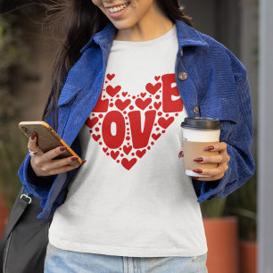 Retro Love Heart Modern Women's Valentines Day T-Shirt
