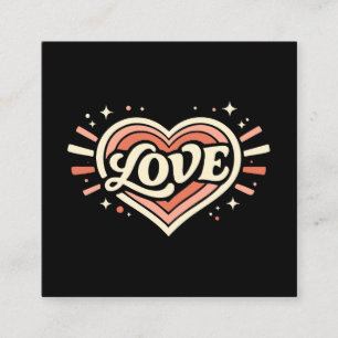 Retro Love Heart Valentine Classic Enclosure Card