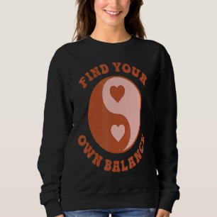 Retro Love Heart Yin Yang Mental Health Matter Pos Sweatshirt