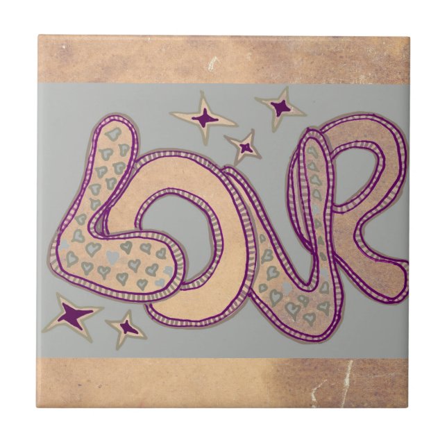 Retro Love in 1960s style Tile (Front)