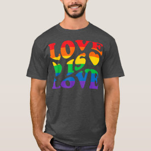 Retro Love Is Love LGBT Gay Lesbian Pride T-Shirt