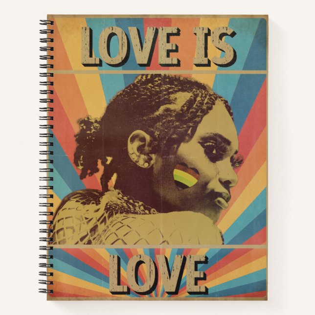 Retro Love is Love LGBTQ+ Pride Notebook (Front)