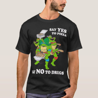 Retro Love Ninjaurtles Cartoon Say Yeso Pizza Say T-Shirt