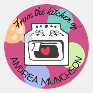 Retro love oven from the kitchen of sticker