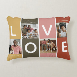 Retro LOVE Photo Collage  Decorative Cushion