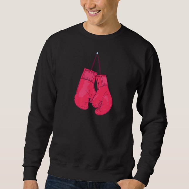 Retro Love Red Boxing Gloves Boxer Funny Boxing Sweatshirt (Front)