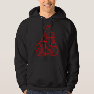 Retro Love Red Boxing Gloves Boxer Hoodie