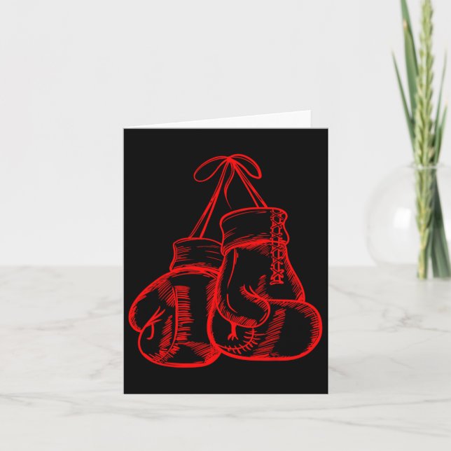 Retro Love Red Boxing Gloves Gifts Boxer Gift  Card (Front)