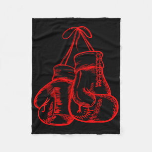 Retro Love Red Boxing Gloves Gifts Boxer Gift Fleece Blanket
