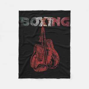 Retro Love Red Boxing Gloves Mexican Vintage Style Fleece Blanket