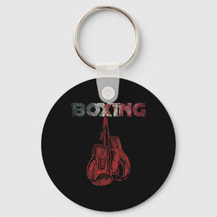 Retro Love Red Boxing Gloves Mexican Vintage Style Key Ring