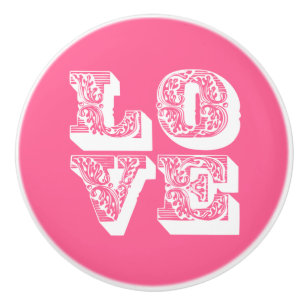 Retro LOVE Square Ceramic Knob