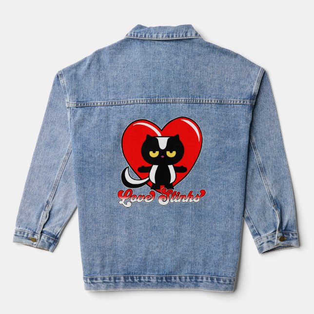 Retro Love Stinks Denim Jacket (Back)