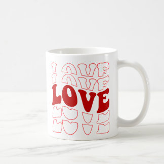 "Retro LOVE Typography Red Design Coffee Mug