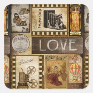 Retro Love Vintage Graphics Stickers