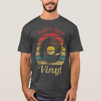 Retro Love Vinyl Retro Record Vintage Music T-Shirt