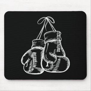 Retro Love White Boxing Gloves Boxer Gift Mouse Pad