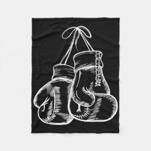Retro Love White Boxing Gloves Gifts Boxer Gift Fleece Blanket