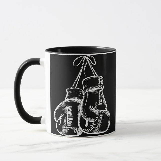 Retro Love White Boxing Gloves Gifts Boxer Gift  Mug (Left)
