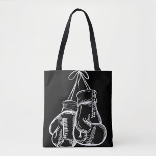 Retro Love White Boxing Gloves Gifts Boxer Gift Tote Bag