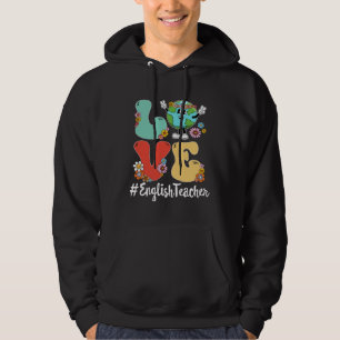 Retro Love World Earth Day 2023 English Teacher Hoodie