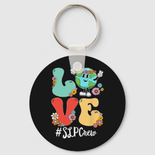 Retro Love World Earth Day Slp Crew  Key Ring