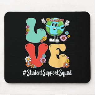 Retro Love World Earth Day Student Support Squad Mouse Pad