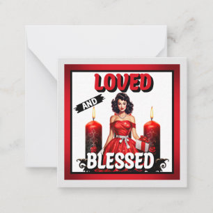 Retro Loved and Blessed Pinup Card