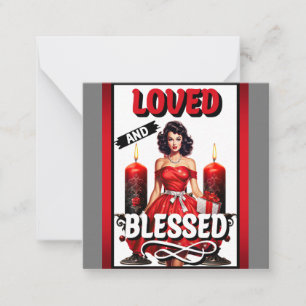 Retro Loved and Blessed Pinup Card