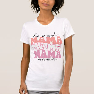 Retro Loved Mama With Hearts T-Shirt